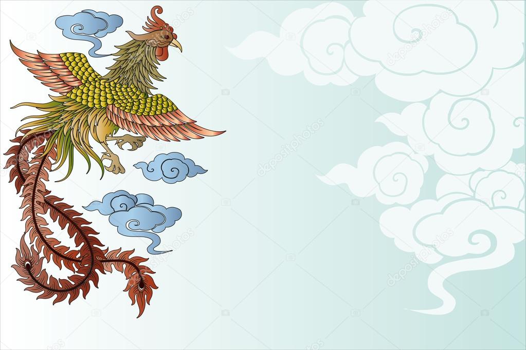 Vector vintage Chinese dragon  engraving