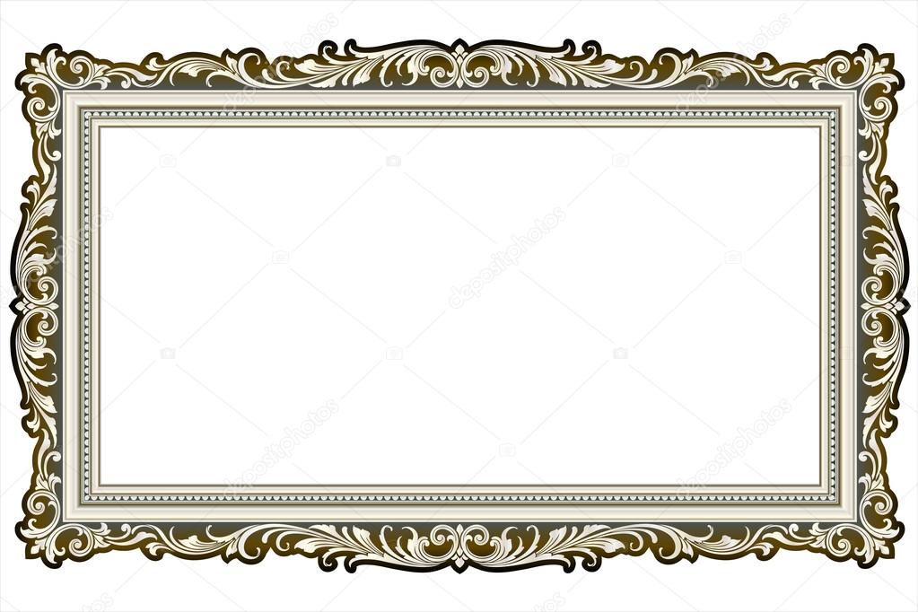 Vector vintage border frame engraving with retro ornament Vector illustration