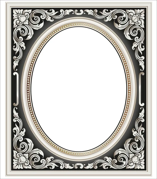 Gravura de moldura de borda vintage vetorial com ornamento retro Vector — Vetor de Stock