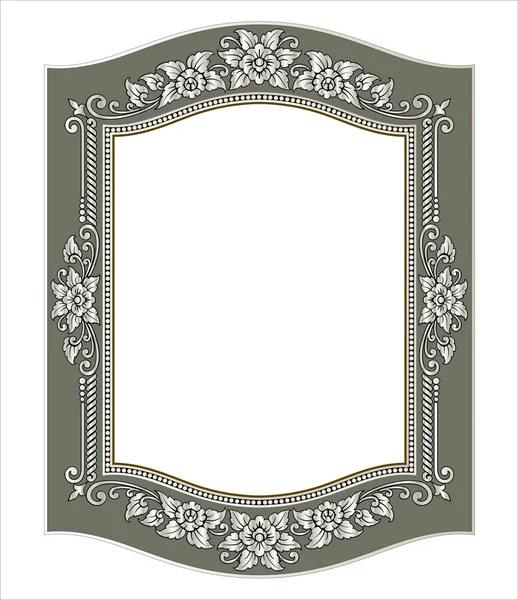 Вектор вінтажна рамка гравюра з ретро орнаментом Вектор — стоковий вектор