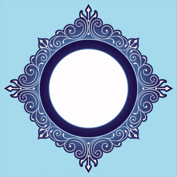 Векторный винтажный рамка логотип гравировки с ретро орнамент шаблон в античном стиле рококо декоративный дизайн — стоковый вектор