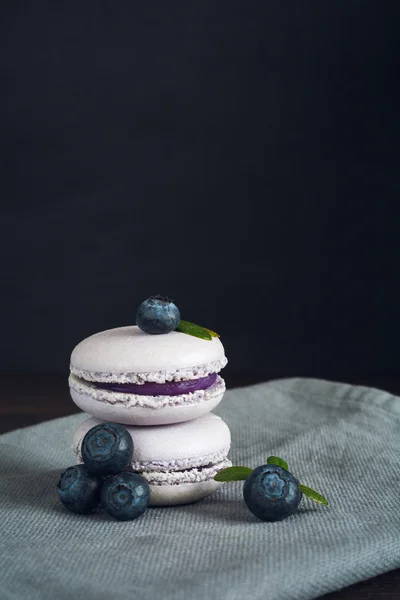 Macarrones franceses de arándanos — Foto de Stock