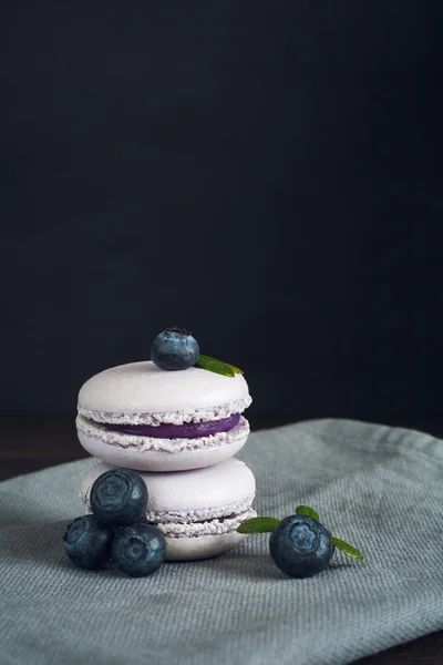 Macaroni blueberry Perancis Stok Gambar
