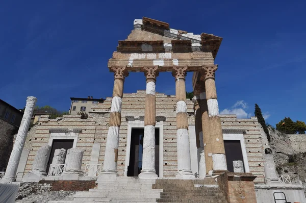 Capitolium in het Romeinse forum, Brescia, Italië Rechtenvrije Stockafbeeldingen