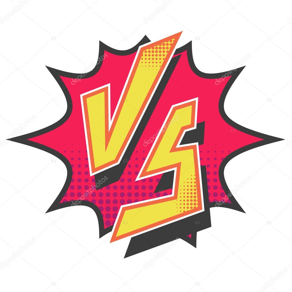 Download Versus letters fight for comic book superheroes — Stock ...