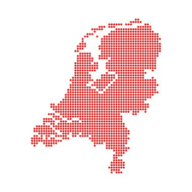 Kırmızı Hollanda 'nın noktalı biçimi, gölgeli beyaz noktalı ABD haritası, vektör, illüstrasyon, dosya
