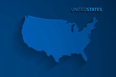Blue United States map background, vector, illustration, eps 10 file