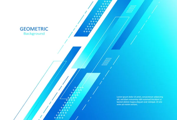 Abstrakte Geometrische Formen Auf Weißem Und Blauem Hintergrund Elementdesign Mit — Stockvektor