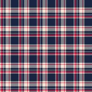 Donanma, kırmızı ve kremalı klasik ekose kumaş deseni dengeli çapraz çizgiler, kusursuz moda ve rahat tekstil tasarımları için ideal.