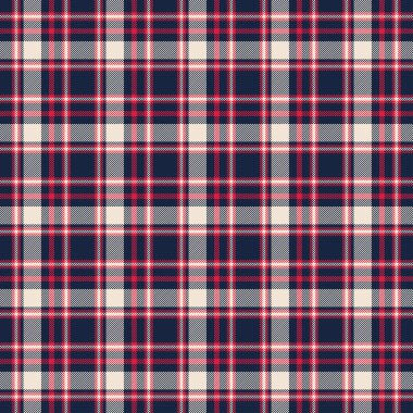 Donanma, kırmızı ve kremalı klasik ekose kumaş deseni dengeli çapraz çizgiler, kusursuz moda ve rahat tekstil tasarımı için ideal.