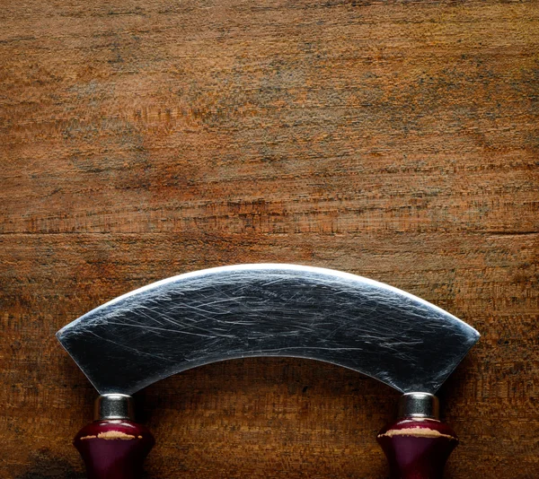 Gyógynövény Mezzaluna aprító kés másol hely — Stock Fotó