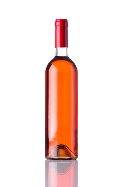 Flasche Rosenwein auf weißem Hintergrund — Stockfoto