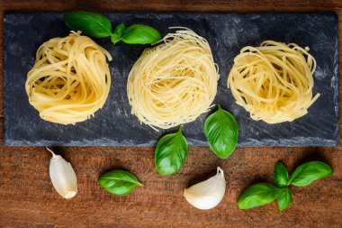 Malzemeler pişirme ile Tagliolini