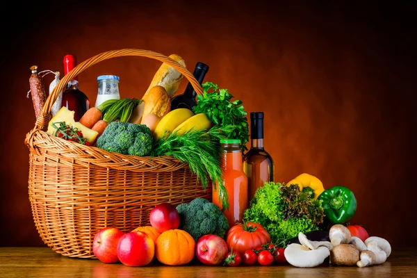 Comida de compras, Verduras y Frutas — Foto de Stock