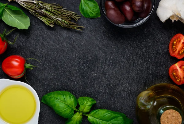 Cocinar Ingredientes de Alimentos en Copiar Marco Espacial — Foto de Stock