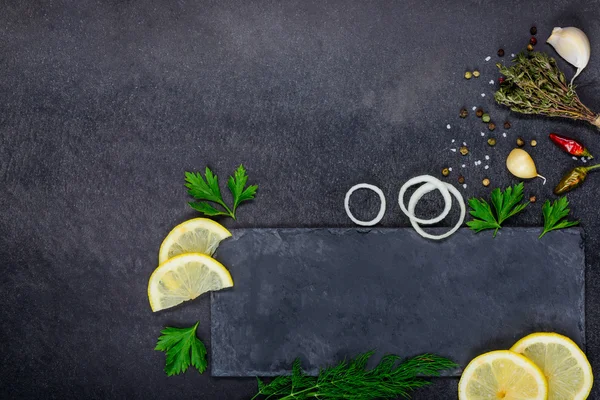 Cooking Ingredients with Spices and Copy Space — Stock Photo, Image