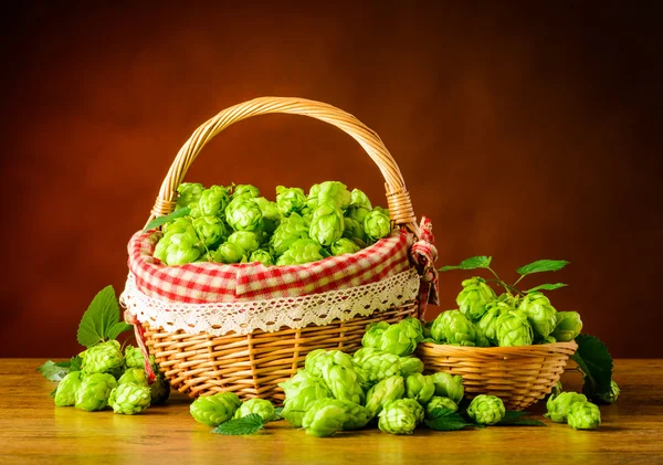 Basket with Green Hops