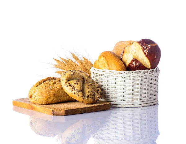 Basket bun On White Background — Stock Photo, Image