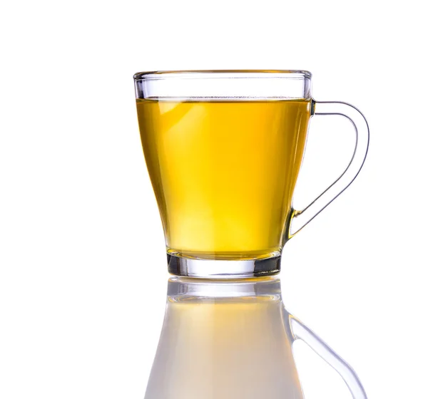 柠檬绿茶在玻璃杯子 — 图库照片