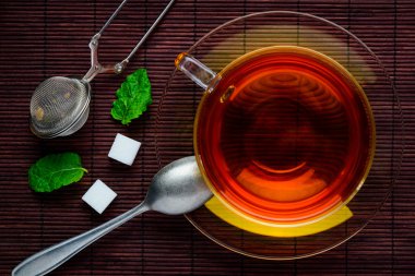 Siyah çay Üstten Görünüm