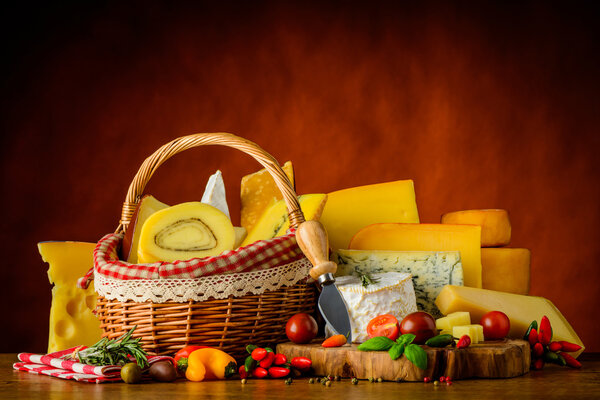 Pile of Cheese and Basket