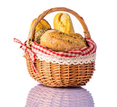 sepetin içinde ekmek topuz