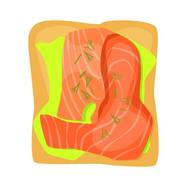 Avokado ve somonlu lezzetli tost.