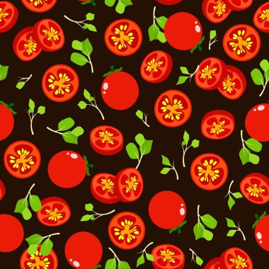 Kusursuz domates dilimleri ve mikro yeşillikler.