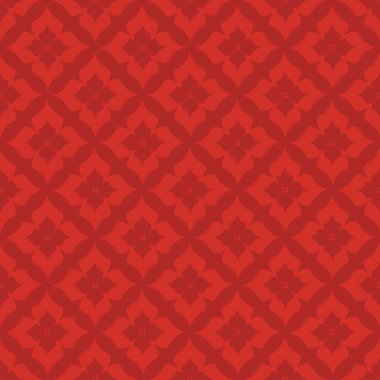 Zengin Kırmızı Geometrik Çiçekli Tayland desensiz