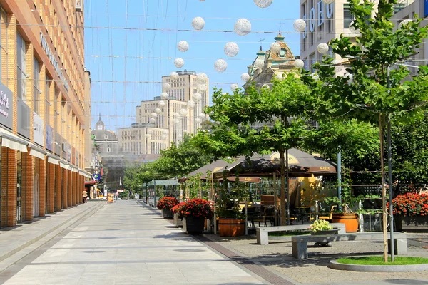 Topu ile dekore edilmiş güzel Bulvarı'nda şehir Dnipro (Dnepropetrovsk),.