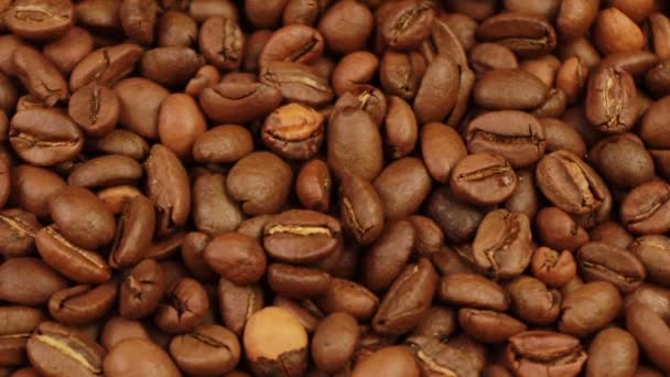 Grains de café torréfiés, peut être utilisé comme fond — Video