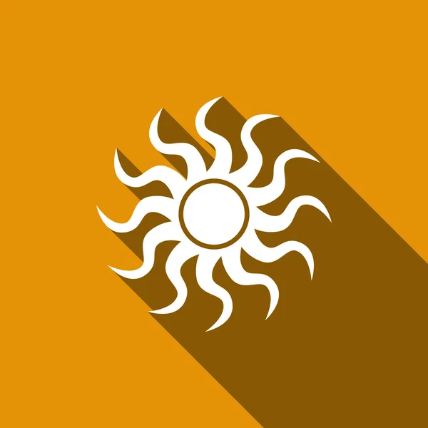 長い影と太陽記号アイコン. — ストックベクタ