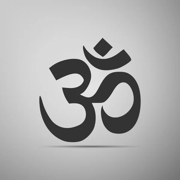 Firma con Om. Símbolo de las religiones budista e hinduista — Archivo Imágenes Vectoriales