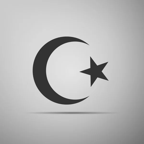 Islam Symbol Symbol auf grauem Hintergrund. — Stockvektor
