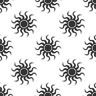 Güneş işareti simgesi desen beyaz arka plan üzerinde. Adobe Illustrator
