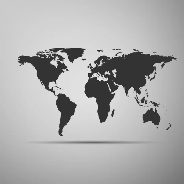 Icono del mapa del mundo sobre fondo gris. Adobe ilustrador — Vector de stock