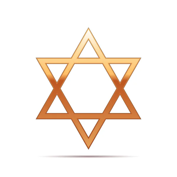 Gold Star of David icon on white background. Vector Illustration — Stock Vector