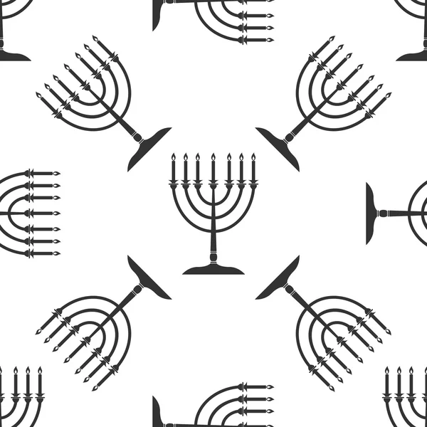 Hanukkah menorah patrón icono sobre fondo blanco. Adobe ilustrador — Vector de stock