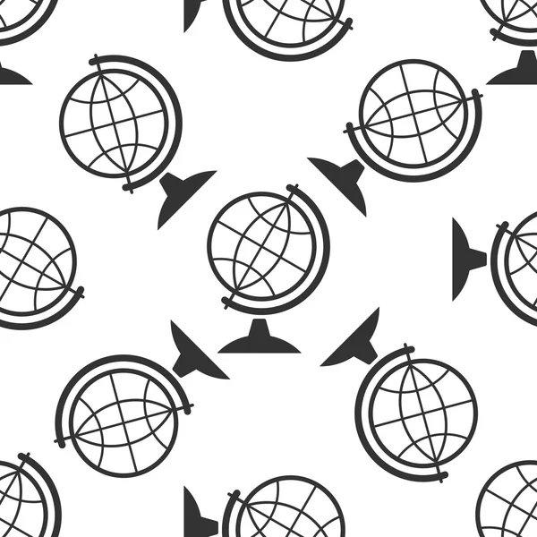 Geografía globo terráqueo icono patrón sin costuras sobre fondo blanco. Ilustración vectorial — Archivo Imágenes Vectoriales