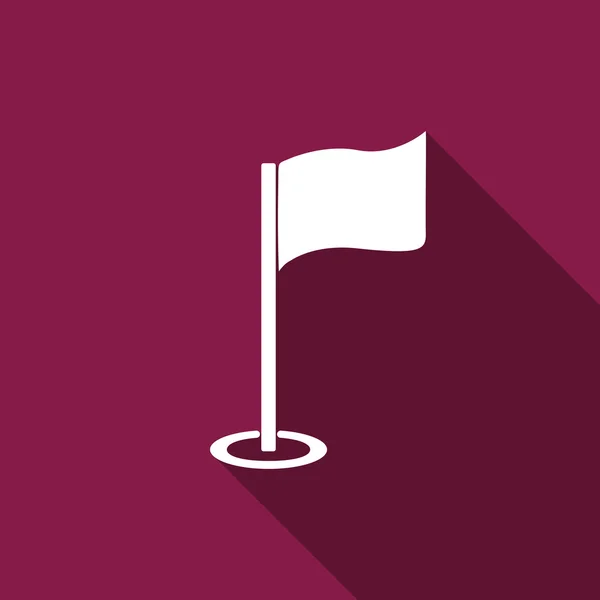 Golf platte vlagpictogram met lange schaduw. Vectorillustratie — Stockvector