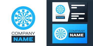 Beyaz zemin üzerinde 20 siyah beyaz sektör simgesi bulunan klasik logotype dart tahtası. Dart tahtası işareti. Dartboard işareti. Oyun konsepti. Logo tasarım şablonu elemanı. Vektör.