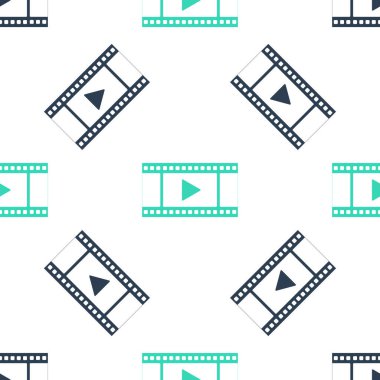 Yeşil Oyun Görüntü simgesi beyaz arkaplanda izole edilmiş kusursuz desen. Oyun işaretli film şeridi. Vektör.