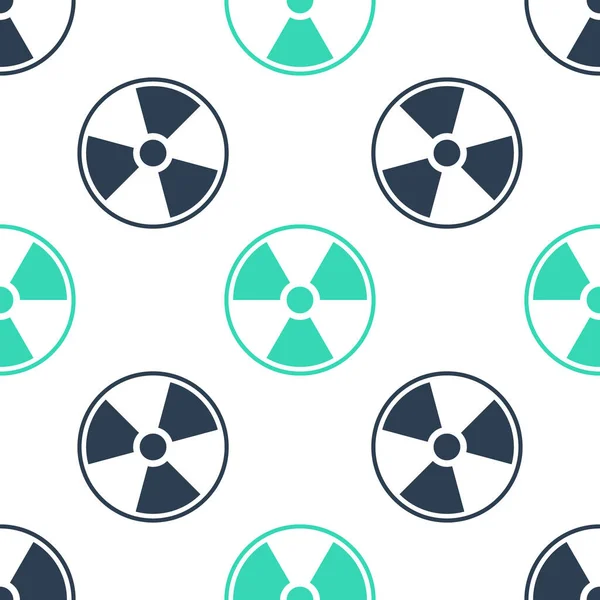 Yeşil Radyoaktif Simge Beyaz Arkaplanda Izole Edilmiş Kusursuz Desen Radyoaktif — Stok Vektör