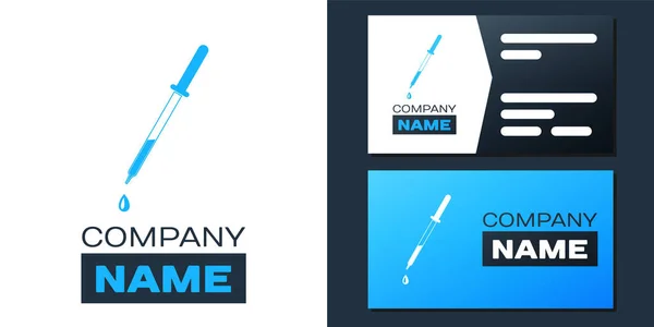 Значок Logotype Pipette Выделен Белом Фоне Элемент Медицинского Химического Лабораторного — стоковый вектор