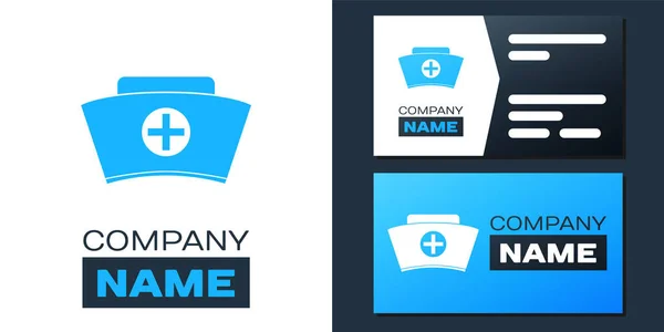 Logotype Nurse Hat Cross Icon Isolated White Background Medical Nurse — Stock Vector