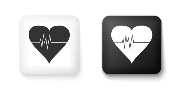 Icono Frecuencia Cardíaca Blanco Negro Aislado Sobre Fondo Blanco Signo — Vector de stock