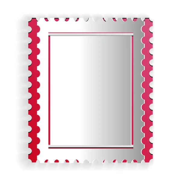 Papier Découpé Icône Timbre Postal Isolé Sur Fond Blanc Style — Image vectorielle