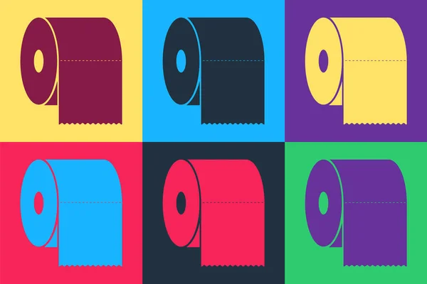 Pop Art Χαρτί Υγείας Ρολό Εικονίδιο Απομονώνονται Φόντο Χρώμα Διάνυσμα — Διανυσματικό Αρχείο