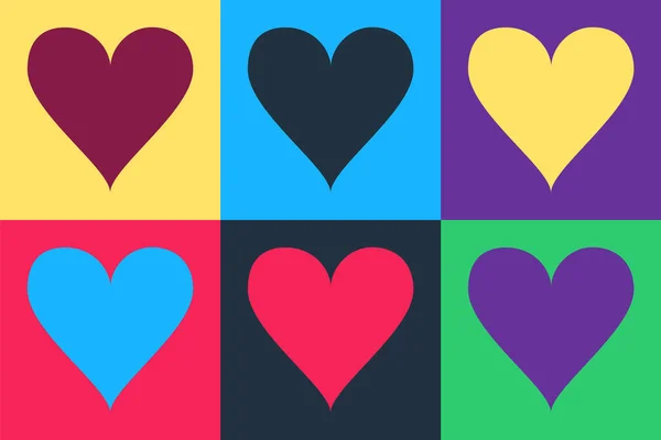 Pop Art Herz Symbol Isoliert Auf Farbigem Hintergrund Liebessymbol Valentinstag — Stockvektor