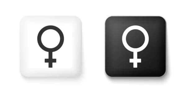 Icono Símbolo Género Femenino Blanco Negro Aislado Sobre Fondo Blanco — Vector de stock